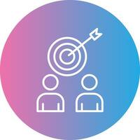 Business Targeting Line Gradient Circle Icon vector