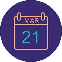 March Line Two Color Circle Icon vector