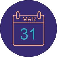 March Line Two Color Circle Icon vector