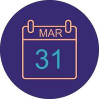 March Line Two Color Circle Icon vector