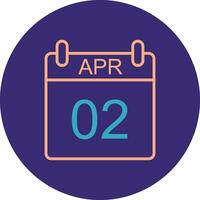 April Line Two Color Circle Icon vector