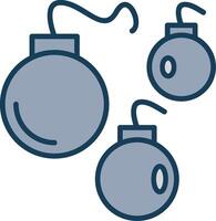 Bombs Line Filled Grey Icon vector