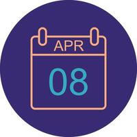 April Line Two Color Circle Icon vector