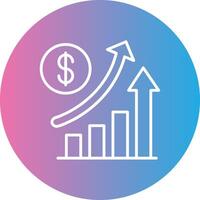 Increase Sales Line Gradient Circle Icon vector