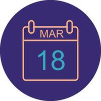 March Line Two Color Circle Icon vector