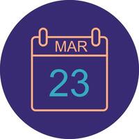 March Line Two Color Circle Icon vector