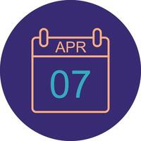 April Line Two Color Circle Icon vector