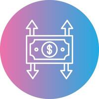 Profit And Loss Line Gradient Circle Icon vector