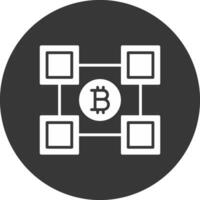 blockchain blockchain glifo invertido icono vector