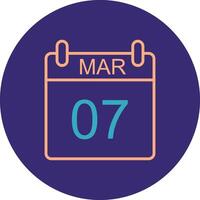 March Line Two Color Circle Icon vector