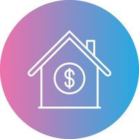 Mortgage Loan Line Gradient Circle Icon vector