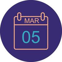 March Line Two Color Circle Icon vector