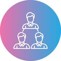 Workforce Management Line Gradient Circle Icon vector