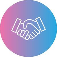 Handshake Line Gradient Circle Icon vector