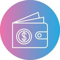 Wallet Line Gradient Circle Icon vector