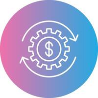 Money Working Line Gradient Circle Icon vector