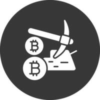 Mining Mining Glyph Inverted Icon vector