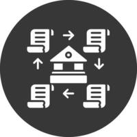 Distributed Ledger Glyph Inverted Icon vector