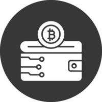 Cryptocurrency Wallet Glyph Inverted Icon vector