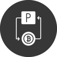 Bitcoin Paypal Glyph Inverted Icon vector