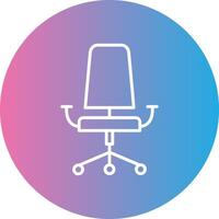 Office Chair Line Gradient Circle Icon vector