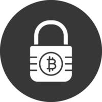 Bitcoin Encryption Glyph Inverted Icon vector
