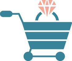 Shopping Cart Glyph Two Color Icon vector