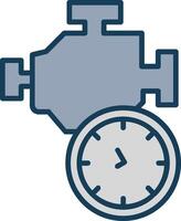 Time Engine Line Filled Grey Icon vector