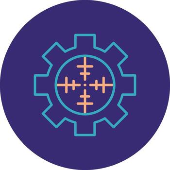 Factory Pollution Line Two Color Circle Icon vector