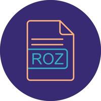 ROZ File Format Line Two Color Circle Icon vector