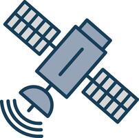 Satellite Line Filled Grey Icon vector