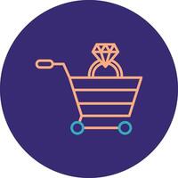 Shopping Cart Line Two Color Circle Icon vector