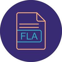 FLA File Format Line Two Color Circle Icon vector
