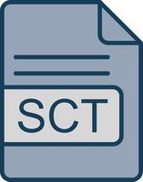 SCT File Format Line Filled Grey Icon vector