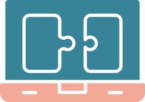 Puzzle Glyph Two Color Icon vector