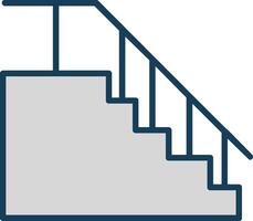 Stairs Line Filled Grey Icon vector