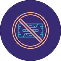 Prohibited Sign Line Two Color Circle Icon vector