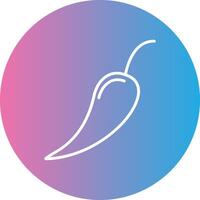 Chilli Line Gradient Circle Icon vector