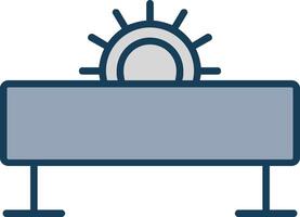 Saw Machine Line Filled Grey Icon vector