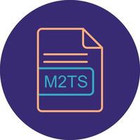 M2TS File Format Line Two Color Circle Icon vector