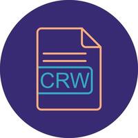 CRW File Format Line Two Color Circle Icon vector