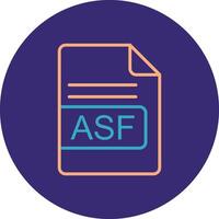 asf archivo formato línea dos color circulo icono vector