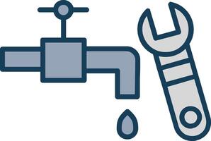 Plumbing Line Filled Grey Icon vector