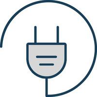 Plug Line Filled Grey Icon vector
