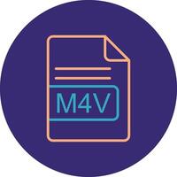 m4v archivo formato línea dos color circulo icono vector