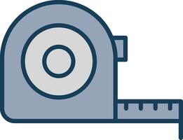 Measure Tape Line Filled Grey Icon vector