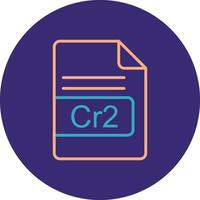 Cr2 File Format Line Two Color Circle Icon vector