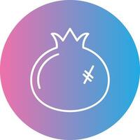 Pomegranate Line Gradient Circle Icon vector