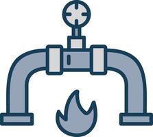 Gas PipeLine Filled Grey Line Filled Grey Icon vector