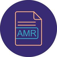 AMR File Format Line Two Color Circle Icon vector